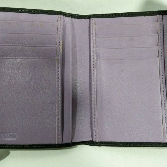 COACH Black Leather Ladies Womens Wallet Trifold - Picture 6 of 7